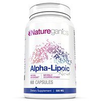 Natureganics Alpha Lipoic Acid - Pure Naturally Occurring Universal Vitamin Antioxidant, 500mg, Helps Maintain Healthy Blood Sugar Levels. USA Made, Guaranteed!!