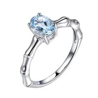 Ring, Balakie Lady Floral Transparent Diamond Flower Vine Leaf Rings Wedding Gift (Light Blue, 6)
