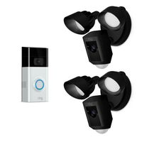 Ring Wireless Video Doorbell 2 with Floodlight Cam Black (2-Pack)