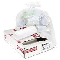Jaguar Plastics RH3660H Heavy Grade Liners, 55gal, 13mic, 36 x 60, Natural, 25 Bags/Roll, 8 Rolls/CT