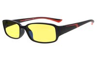 Eyekepper 94% Blue Light Blocking Readers, Yellow Tinted Lens Computer Glasses (Black/Red Arm +0.75)