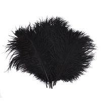 Happy Will 100 Pcs 15-20cm Real Natural Ostrich Feathers Great Decorations for Wedding Party (Black)