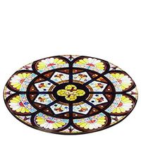 Meidexian888 Notre Dame Glass Window Elements Blanket Round Bathroom Carpet 80cm (C)