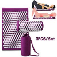 Whewer Acupuncture Massage Cushion Acupuncture Yoga Mat Set Massage Yoga Mat Acupuncture Needle Massage Pad Acupuncture Massage Pillow Set for Back Neck