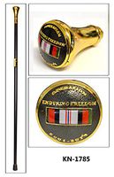 Walking Cane with Enduring Freedom Ribbon Design on The Handle