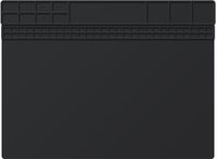 Solder Mat Large Bench Mat Silicone Tool Mat Heat Resistant Work Mat Project Mat Soldering Pad Board Soldering Iron Holder Repair Mat Direct Contact Temperature 932°F with Size 15.8" x 11.8" (Black)