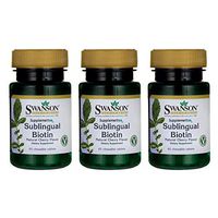 Swanson Sublingual Biotin 5Vitamin 000 mcg 60 Chwbls (3 Pack)