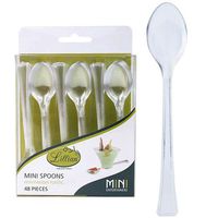 Lillian Tablesettings 48 Count Mini Plastic Spoons, Clear