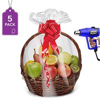 Shrink Wrap Basket Bags for Gift Baskets Clear cellophane PVC Shrink Bags 24"X 30" (5 Pack)