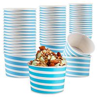 Typtop Ice Cream Sundae Cups - 50 Paper Disposable Dessert Bowls and Party Supplies Cups 8-Ounces