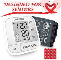 Blood Pressure Monitor Upper Arm - Accurate Automatic Digital BP Monitor with Large Display & Buttons, FDA Approved, Wide Range Cuff, Batteries Included, Fast Reading Health Monitor for Home Use