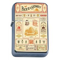Silver Flip Top Oil Lighter Vintage Poster D-026 Bees & Honey