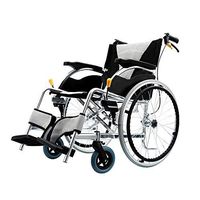 Portable Transport Foldable Wheelchair Medical Assistance Elderly, Disabled, Rehabilitation Patient Nursing Cart Luxury Seat 3D Shock Absorption Design Manual Wheelchair