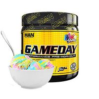 Man Sports Game Day. Rainbow Sherbet Flavored Pre Workout Energy Drink Mix with Natural Caffeine. (30 Servings)