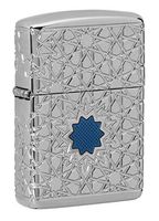 Zippo 49076 Arabic Pattern, High Polish Chrome Star