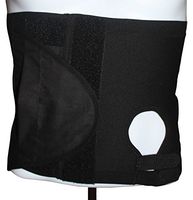 Safe n' Simple Unisex Ostomy Hernia Support Belt with Adjustable Hole, Stoma Hernia Belt, Right Hole, 10.25", Black, X-Small
