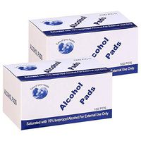 Wet Wipes, 2 Packs of 100 Alcohol Prep Pad Sterile, Hand Moist Wipes, Fresh Scent Clean Hand Health Care for Toys, Computer, Mobile Phone, Digital Camera, Universal,Size 2.36 * 1.18 in