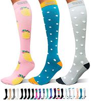 SB SOX 3-Pair Compression Socks (15-20mmHg) for Men & Women Comfortable Socks, Easy to Put On – Best Socks for Daily/Any Use, Running, Nurse, Travel (10 – Multi-Color, Small/Medium)