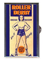 Roller Derby Girl Chicago Coliseum Retro Ad Decorative Pill Box