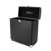 LP&No.1 Vinyl Record Storage Box,Suitable Carrying Case for 30+ Albums Black