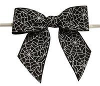 BAYWIND LTD; Halloween Spider Web Twist Tie Bow (H200)- 25 pc