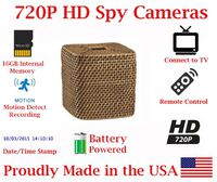SecureGuard 30 Day Battery Powered Wicker Tissue Box Spy Camera