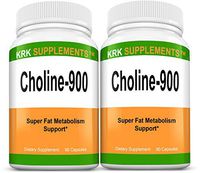 2 Bottles Choline Bitartrate 900mg Per Serving 180 Total Capsules KRK Supplements