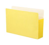 Smead File Pocket, Straight-Cut Tab, 3-1/2" Expansion, Legal Size, Yellow, 25 per Box (74233)