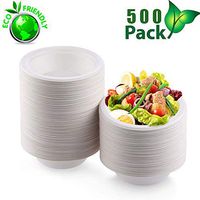 OURhome Biodegradable Compostable Paper Disposable Bowl, Eco Friendly Sugarcane Bowls/Bagasse, Alternative to Paper & Plastic Bowls, Great for Ice Cream, Chili Or Soup (500 Pcs)