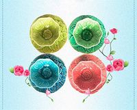 WWSHM World Famous Jingdezhen Ceramic Bowl Tableware Japanese Style Lotus Rice Bowl Plate Dish Set (Color : Blue Bowl)