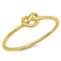 Gold-Tone Infinity Heart Love Knot Ring New .925 Sterling Silver Band Size 11