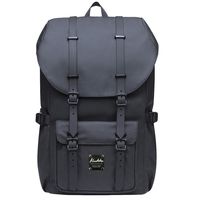 KAUKKO Laptop Outdoor Backpack, Travel Hiking& Camping Rucksack Pack, Casual Large College School Daypack, Shoulder Book Bags Back Fits 15" Laptop & Tablets (8black)