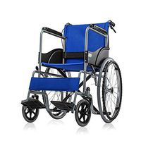 ChenCheng Wheelchair, Steel Frame Elderly Disabled Manual Wheelchair Children's Scooter, Small Light Folding Portable Travel Medical Supplies (Color : Blue)