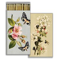 HomArt Large Decorative Insects and Floral Candle and Fireplace Wood Matches