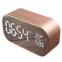 S2 Bluetooth Speaker +Digital Alarm Clock,2 in 1 Wireless Mini Mobile Alarm Clock Speaker Computer Car Subwoofer LCD Screen For Home, Office, Kids