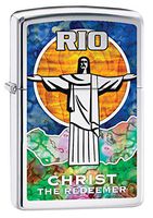 Zippo Christ The Redeemer High Polish Chrome Pocket Lighter