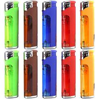 10 Pack Refillable Butane Cigarette Lighter with LED Flashlight