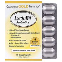 LactoBif Probiotics 5 Billion CFU 8 Active Probiotic Strains 60 Veggie Capsules
