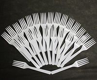 Heavy Duty White Plastic Forks - Durable Plastic Flatware - Various Package Quantites (50)