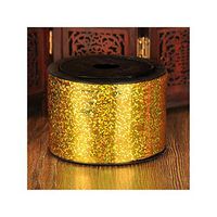 Balloons Ribbons Laser Ribbon for Party Birthday Gifts Packing Wedding Foil Satin Ribbons Accessories,Gold 5mmx100Yard1