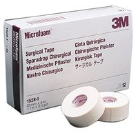 3M Health Care 1528-1 Surgical Tape, 1" x 5 ½ yd. Size, White (Pack of 72)