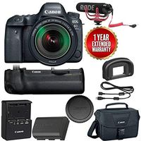 Canon EOS 6D Mark II Wi-Fi Digital SLR Camera with 24-105mm f/3.5-5.6 Lens + BG-E21 Battery Grip + Rode VMGO + Canon 100ES Bag + Warranty