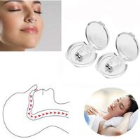 Silicone Magnetic Anti Snoring Nose Clip Sleeping Device 2Pcs - Anti Snore Nose Clip - Professional Comfortable Sleep Sleeping Aid for Women Men