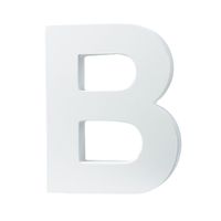 5.9"（L x4.7(H) x0.8(W) 15x12x2cm Wall Letters Marquee Alphabet B Wood Wooden Number DIY Block Words Sign Hanging Decor Letter for Home Bedroom Office Wedding Party Decor White