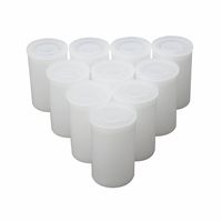 Plastic Film Canister with Lids, Pack of 10 (White)