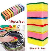 Yionloe Home Kitchen Double Layer Soft Strong Water Absorption Dishwashing Sponge Sponges