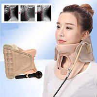 Neck Traction Device Inflatable Cervical Neck Traction Massage Therapy Device Adjustable Neck Stretcher,Pink