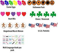 Cruzin Cap Sip Hole Cover, 7 Pkgs of 250 Caps Each, Holiday Assort #2