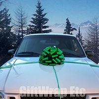 Large Emerald Green Car Bow - 16" Wide, St. Patrick's Day, Christmas, Birthday, Party, School, Office, Classroom, Earth Day, Arbor Day, Easter