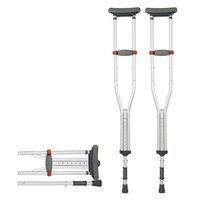 TLANG WALKER Foldable Aluminum Alloy Underarm Cane Adjustable Height Non-Slip Shock Cane Walking Aid for The Elderly 1 Pair